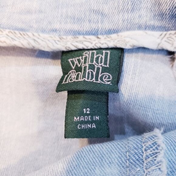 Wild Fable Daisy Floral Embroidered Denim Mini Jean Skirt Women's Size 12 - Picture 7 of 9